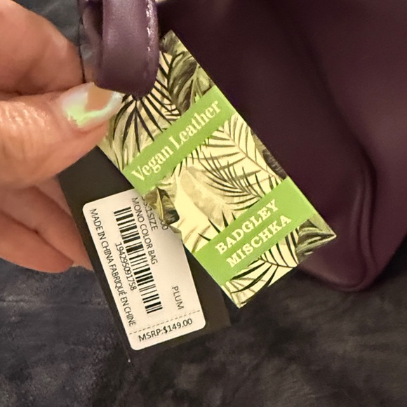 Badgley Mischka Purple Satchel - Picture 2 of 4